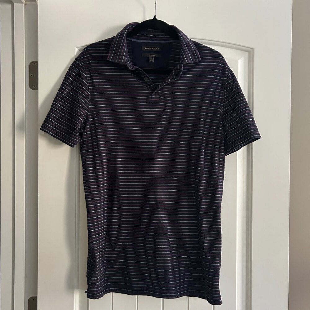 Banana Republic Men's Striped Polo Medium Tall